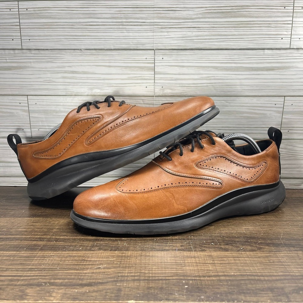 Cole Haan 3.ZeroGrand Wingtip Oxford Men's Brown Black Shoes - Men's 10.5 (M) - Picture 3 of 10